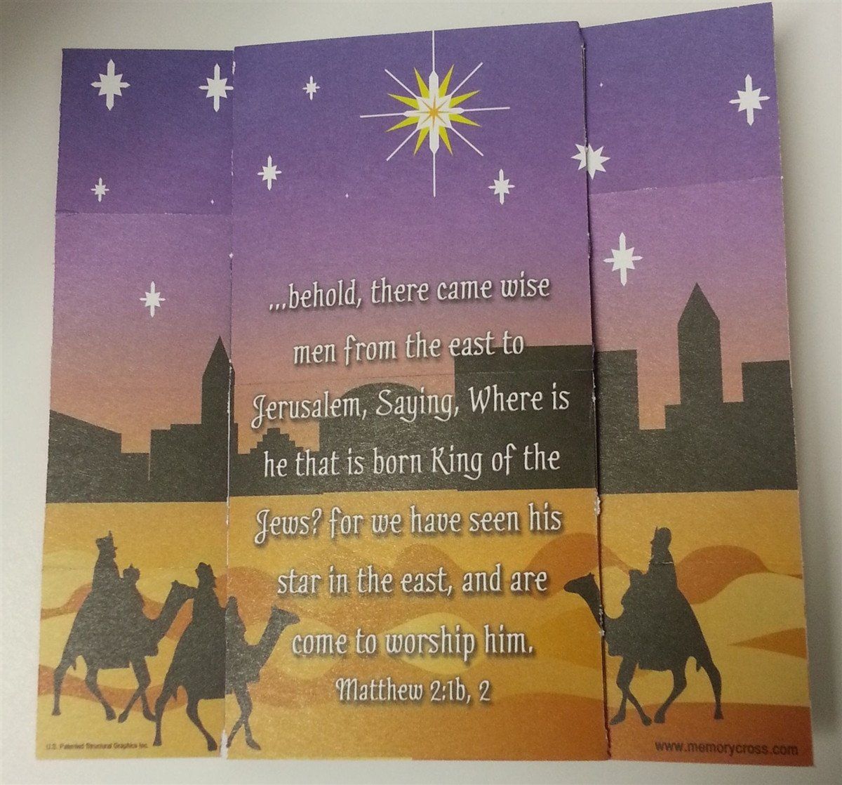 Christmas Card - Traditional Christmas Memory Cross Christmas card. - 12 to a pack & envelopes size: 6 x 6