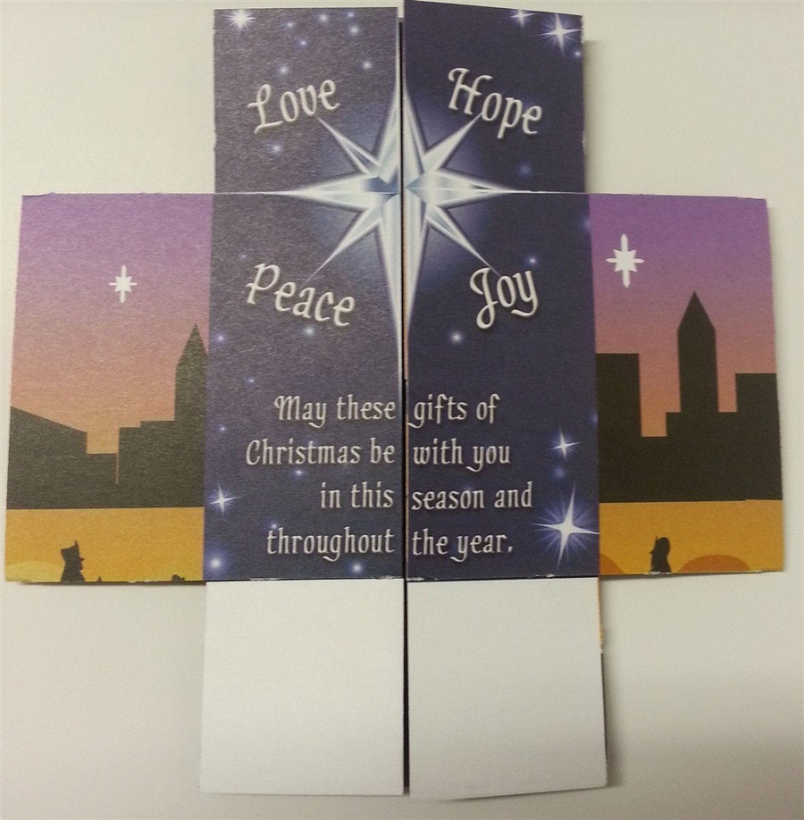 Christmas Card - Traditional Christmas Memory Cross Christmas card. - 12 to a pack & envelopes size: 6 x 6