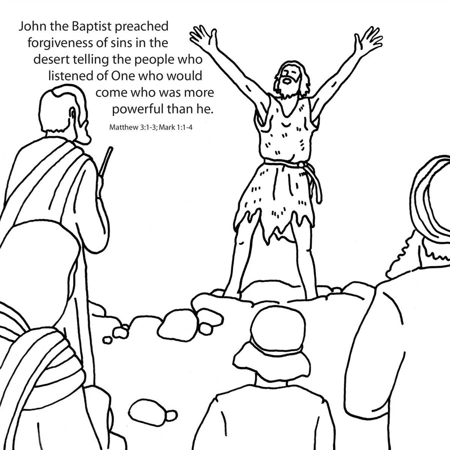 John the Baptist Coloring Card - 12/Pk. Size: 6 x 6