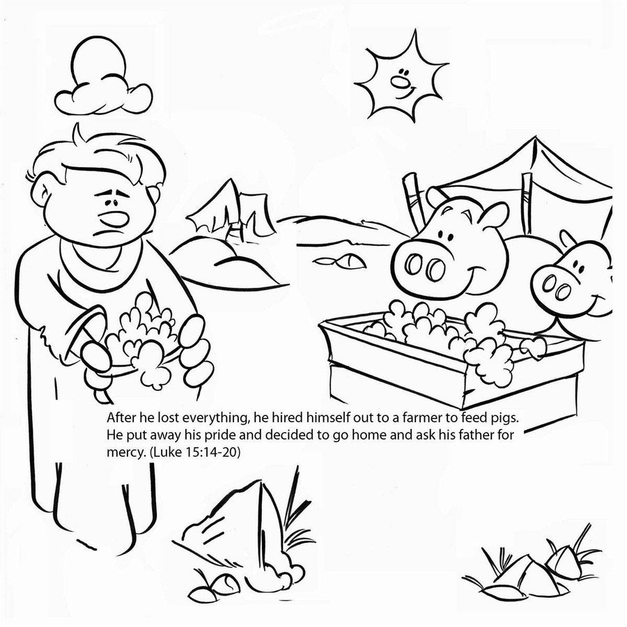 Parable of the Prodigal Son Bible Story Card. 12/Pk. Size: 6 x 6