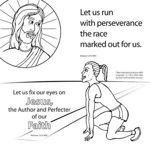 Let Us Run the Race Coloring Card 12/Pk Size: 7 x 7