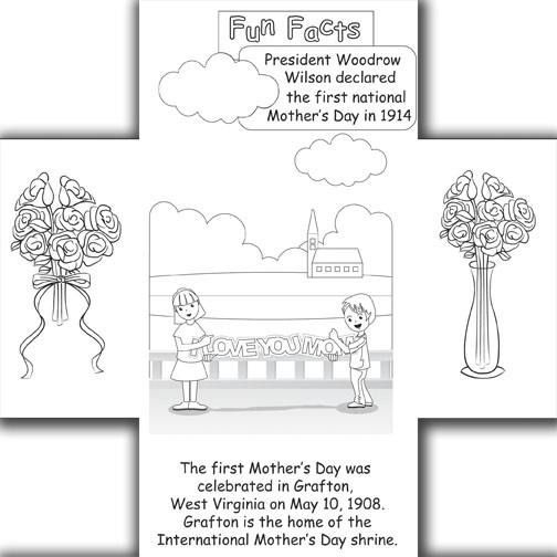 Mother's Day Coloring card - 12/pk Size: 7 x 7