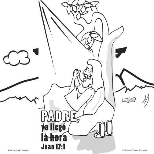 Spanish Easter Memory Cross Coloring Card - 12/pk size: 6 x 6