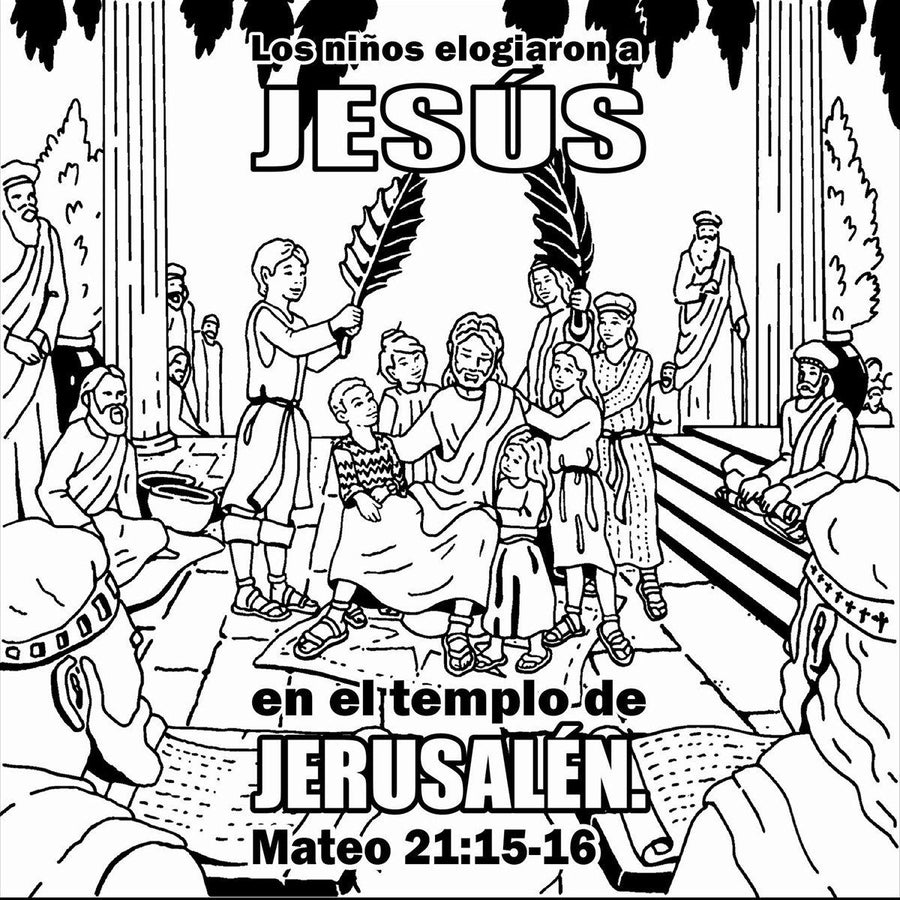 Jesus Loves Me Coloring Card Spanish version - 12/pk Size: 6 x 6