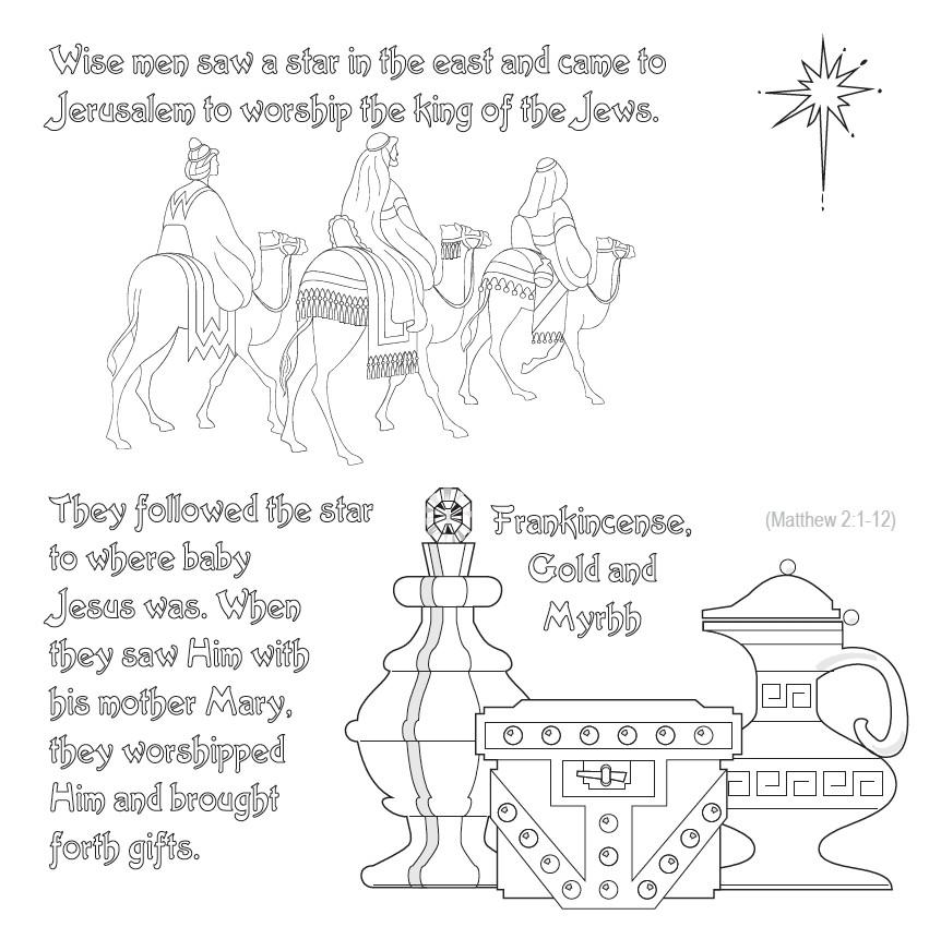 Christmas  Story Coloring Card - 12/Pk  Size: 6 x 6