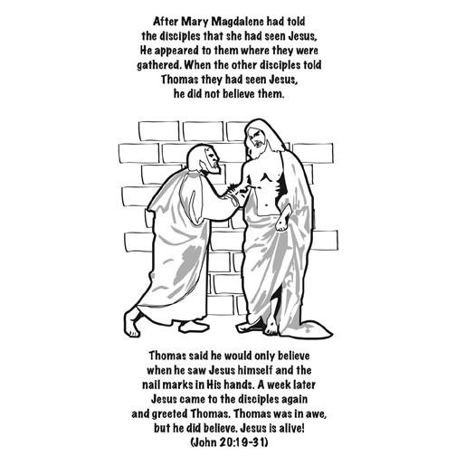 Jesus Lives the Road to Emmaus Coloring Card - 12/pk Size: 7 x 7