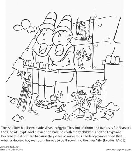 Birth of Moses Bible Story Coloring Card. - 12/Pk Size: 6 x 6