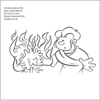 Thumbnail for Moses and the Burning Bush Coloring Card - 12/Pk Size: 6 x 6