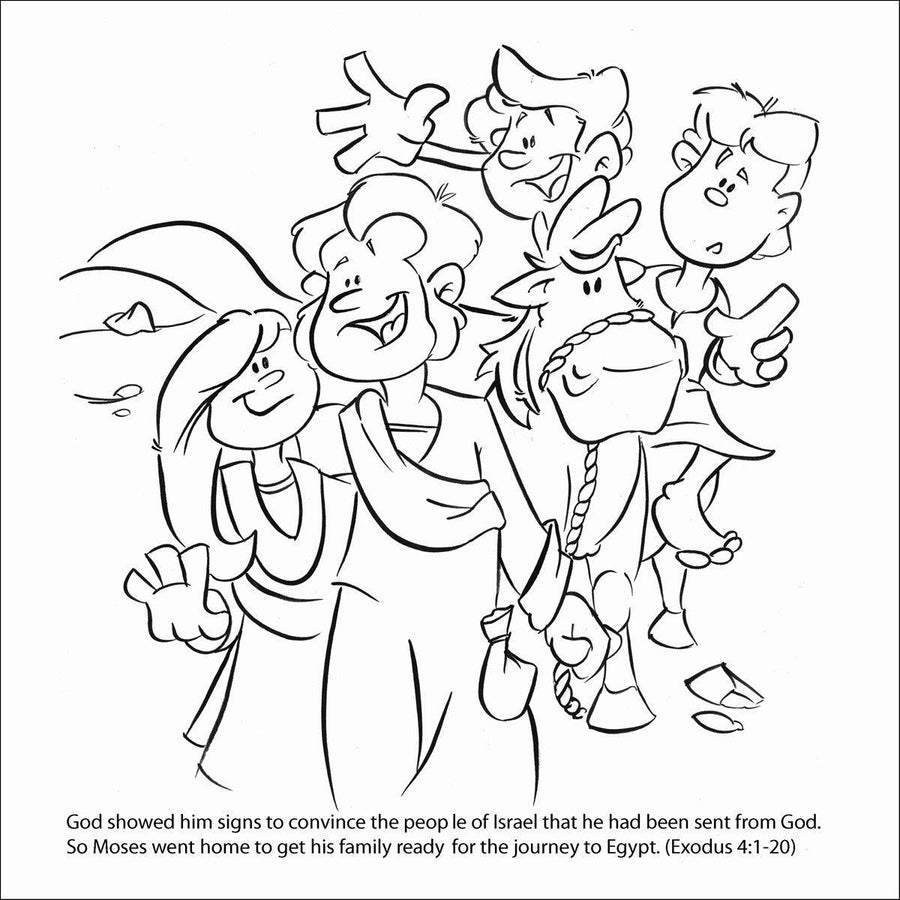 Moses and the Burning Bush Coloring Card - 12/Pk Size: 6 x 6