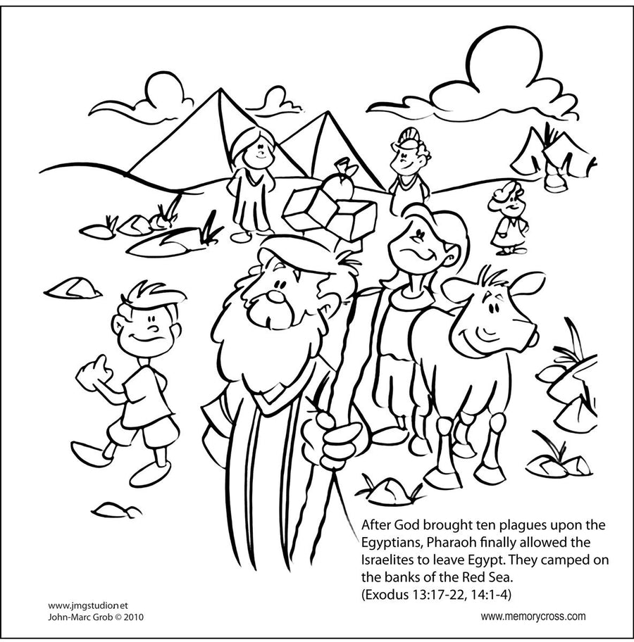 Moses Parting the Red Sea Bible Story Card - 12/Pk size: 6 x 6