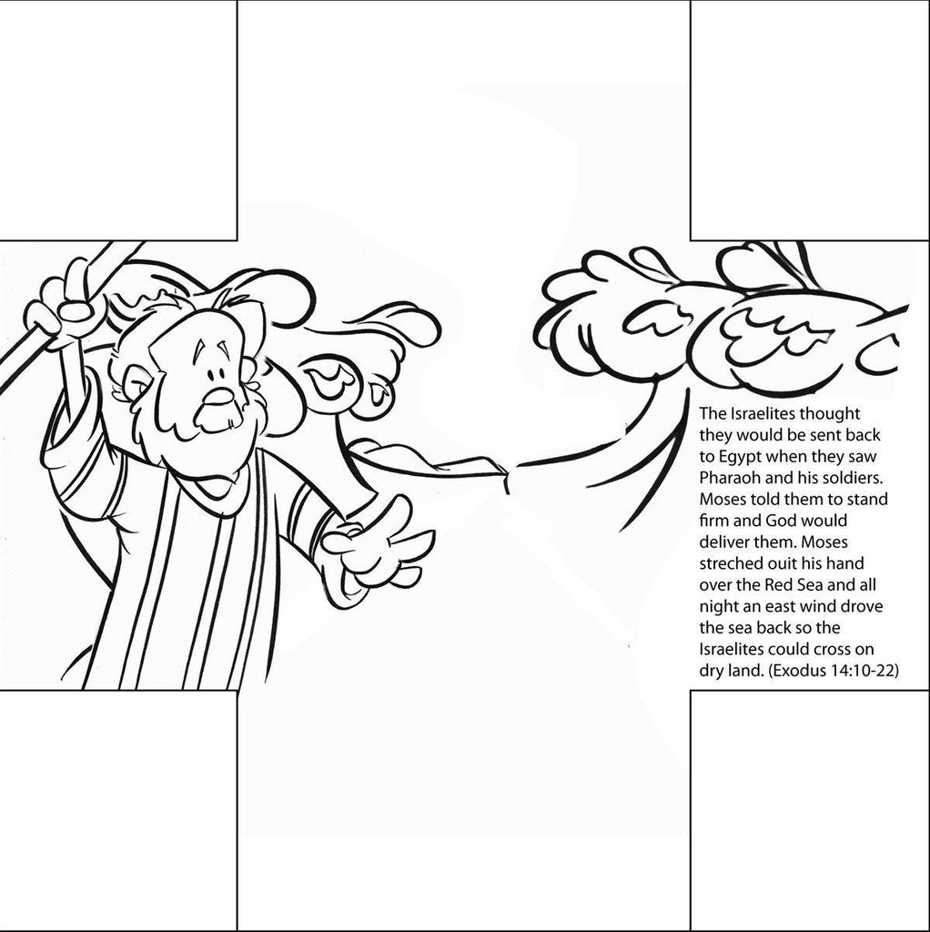 Moses Parting the Red Sea Bible Story Card - 12/Pk size:  6 x 6