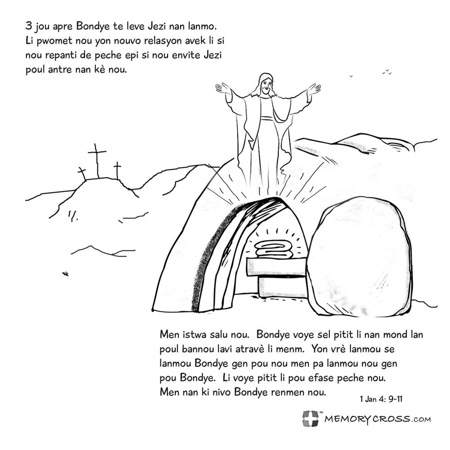 God's Plan of Salvation in Haitian Creole - The Easter Story - 12/Pk Size: 6 x 6