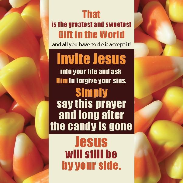 Free Candy Halloween Tract With Space For Personal Note On Back. 24/pack