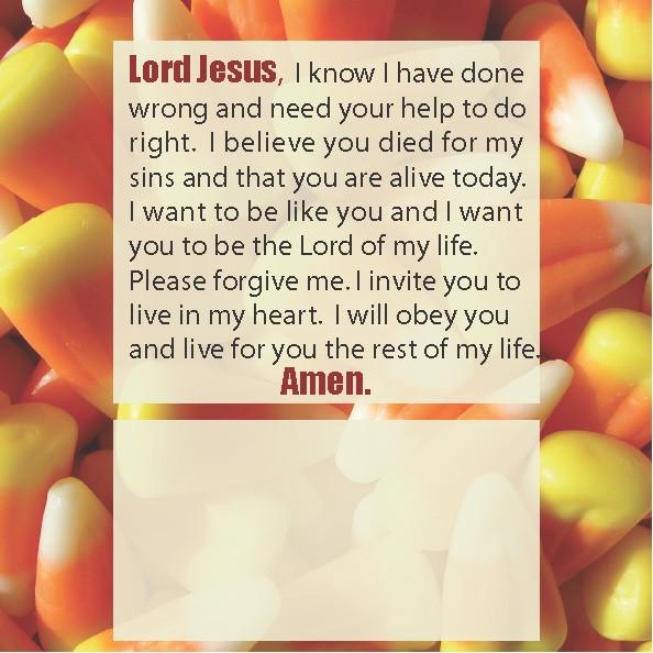 Free Candy Halloween Tract With Space For Personal Note On Back. 24/pack