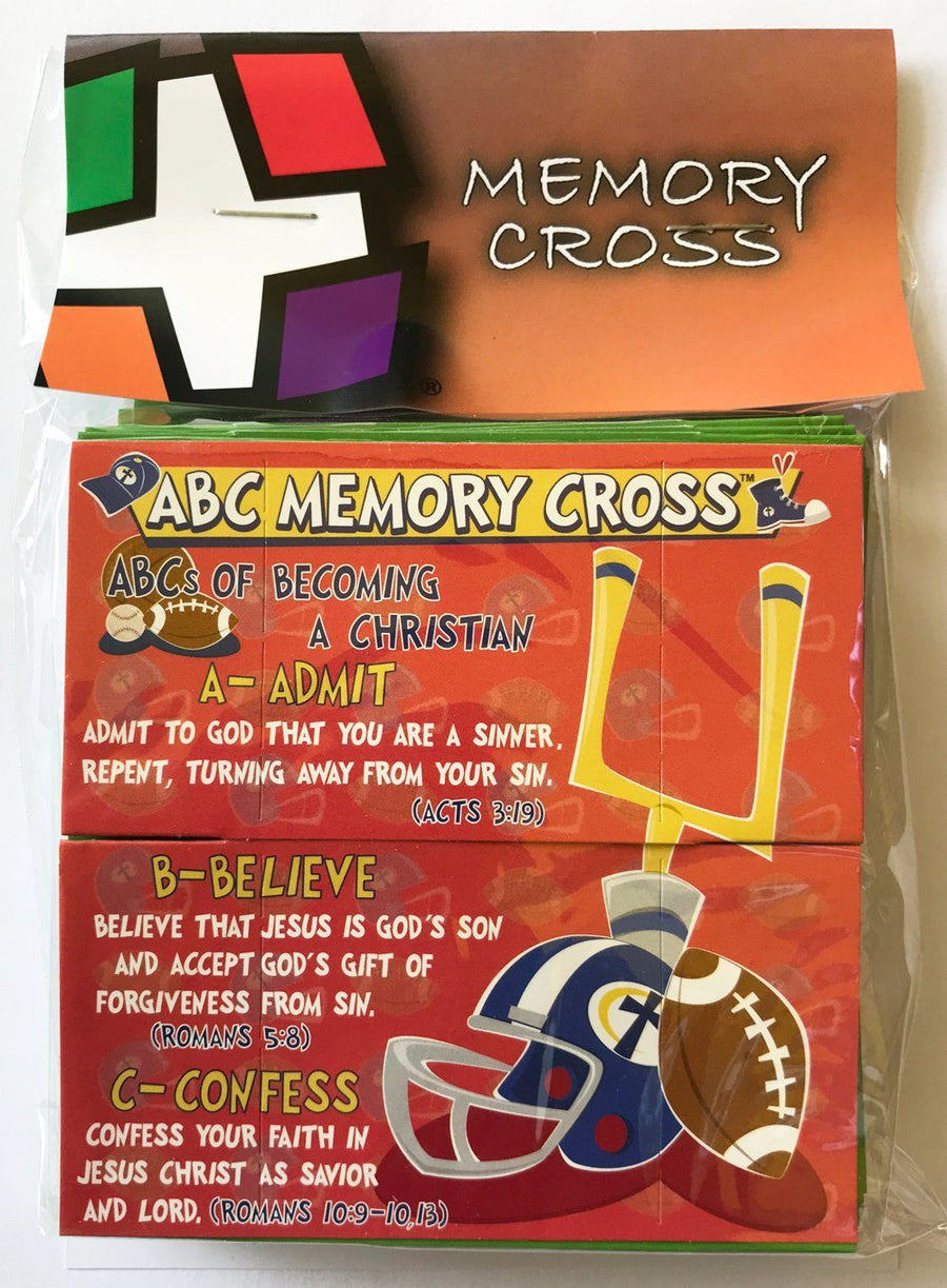 Sports ABC Memory Cross 25 per pack. Size: 3 3/8 x 3 3/8