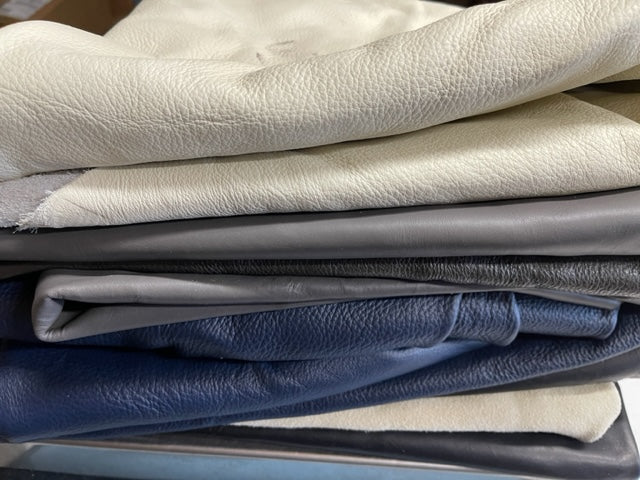 Leather Remnants Variety of Colors per box. Available in 3, 5, 10, 25 and 50 lbs.