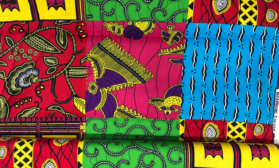 100% Cotton Fabric in bright colorful patterns