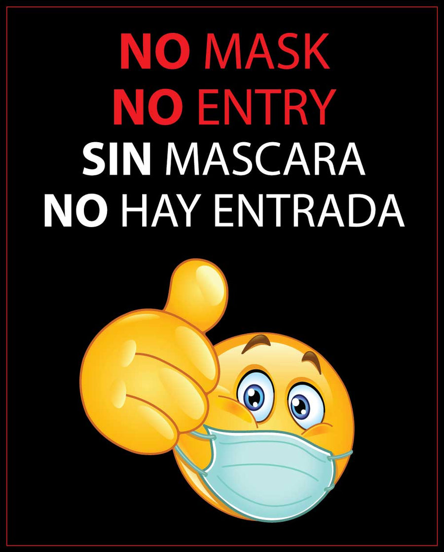 No mask no entry window cling decals