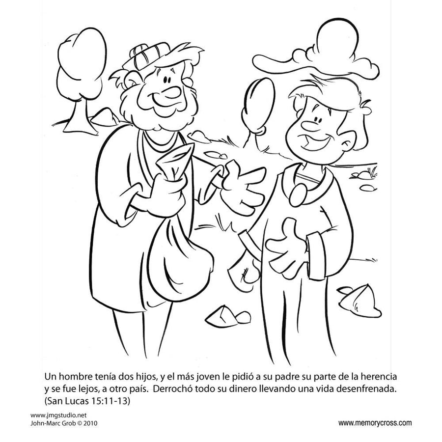 Spanish Parable of the Prodigal Son Bible Story Card. 12/Pk. Size: 6 x 6