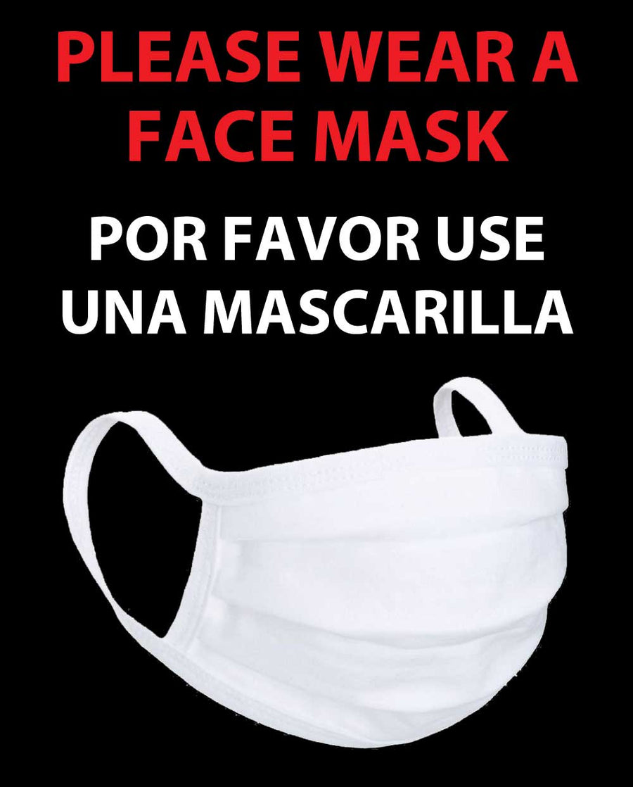 Please wear mask English and Spanish window cling decals