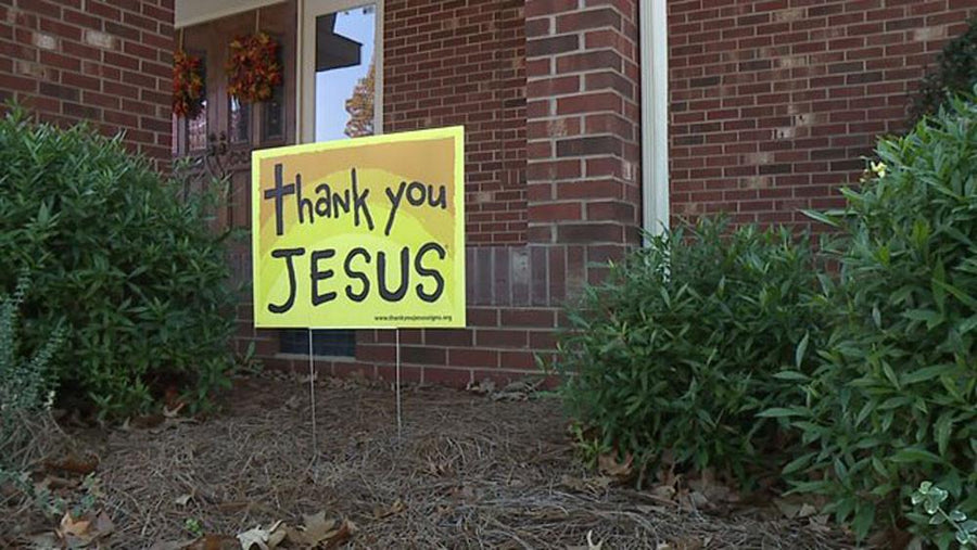 Thank You Jesus Christian Yard Sign