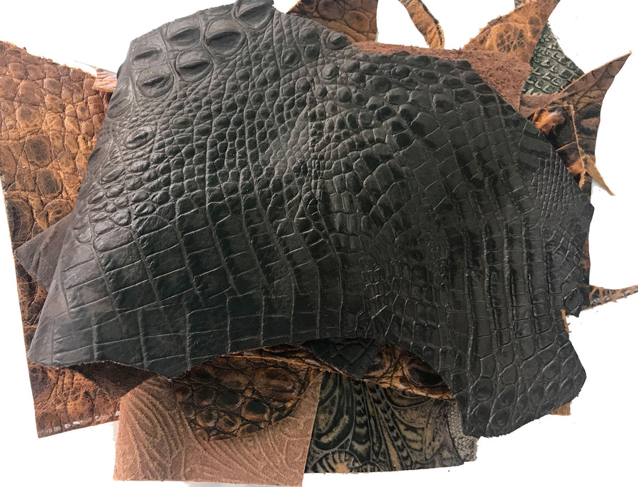Embossed Leather Pieces - 1 lb. bag with 1-3 pieces per bag