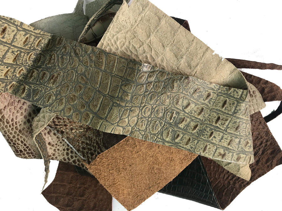 Embossed Leather Pieces - 1 lb. bag with 1-3 pieces per bag