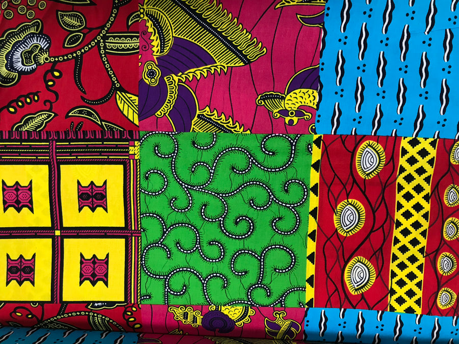 100% Cotton Fabric in bright colorful patterns