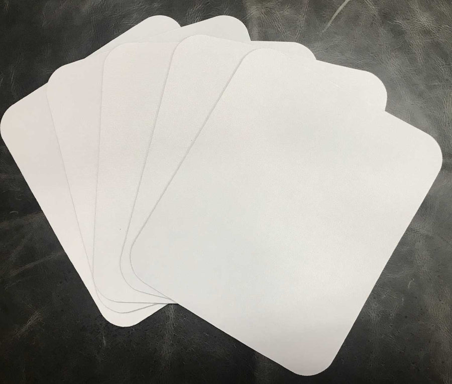 Blank White Mouse Pad. Size: 9.25 x 7.75. For digital printing, dye sublimation, and painting. Pack of 5