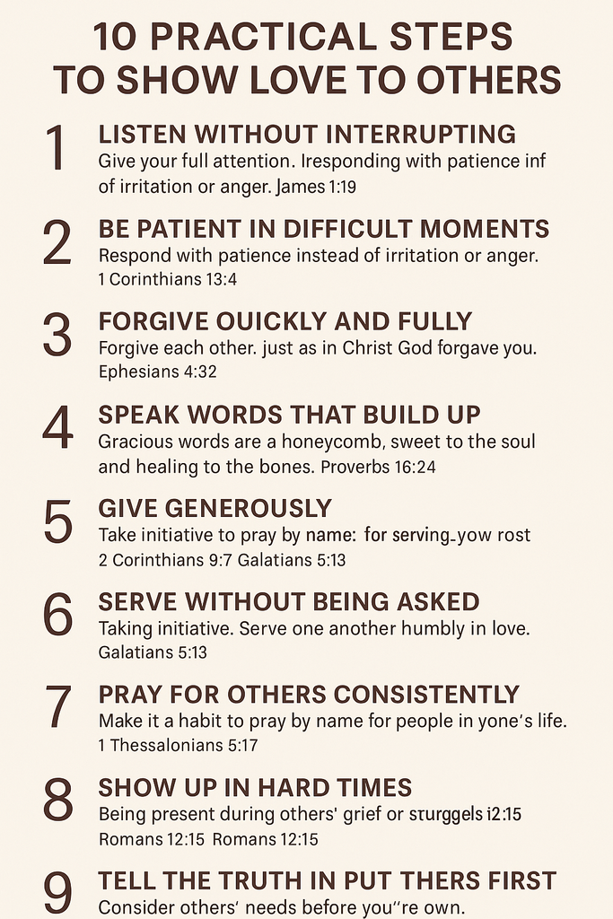 10 practical, biblical steps you can take to show love to others