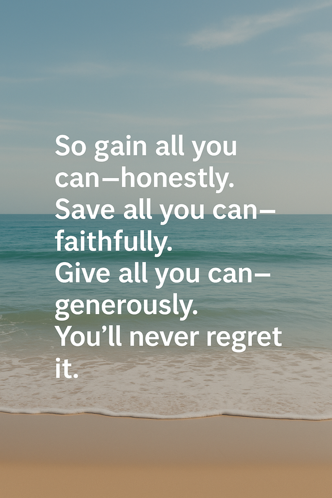 Give All You Can, Save All You Can: John Wesley's Simple, Life-Changing Advice