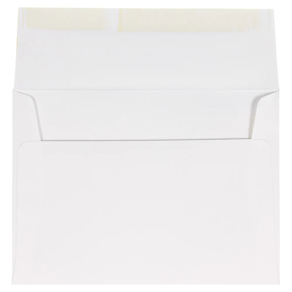 A7 white invitation envelope square flap showing the back of envelope
