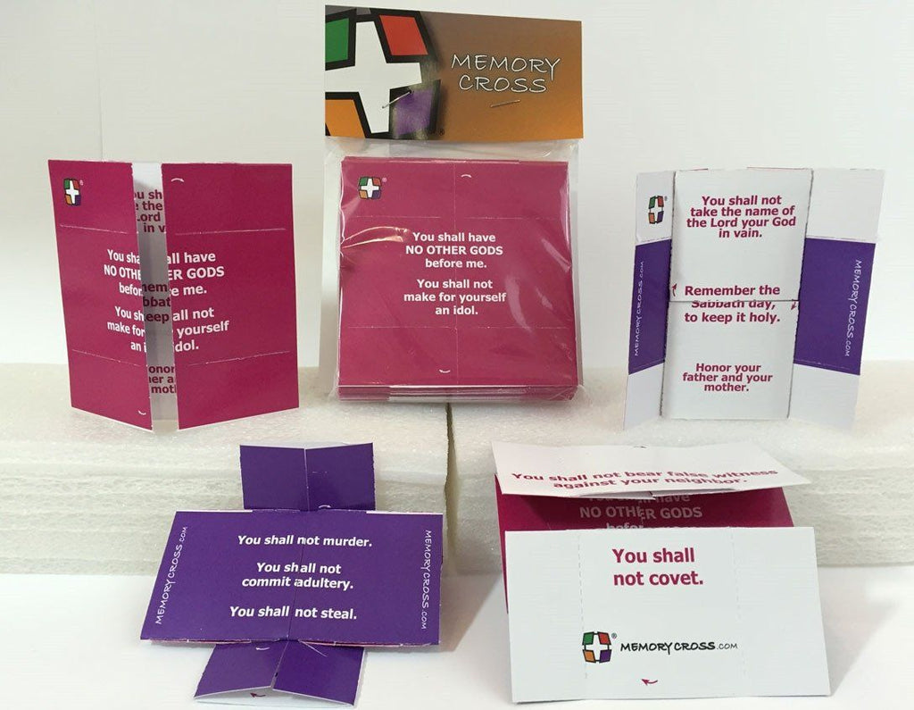 10 Commandments Bible Memory Card 24 per pack