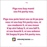 Thumbnail for 10 Commandments Memory Card - Haitian Creole 24 per pack