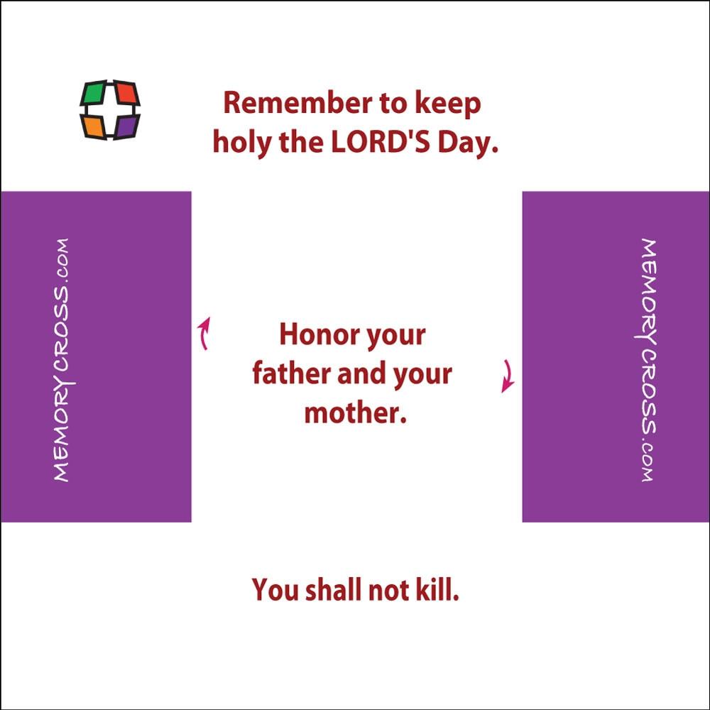 10 Commandments Memory Card - Catholic Version 24 per pack