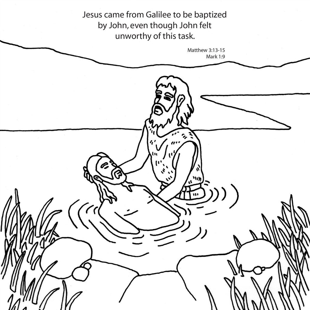 John the Baptist Coloring Card - 12/Pk.  Size: 6 x 6