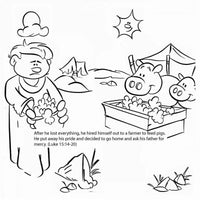 Thumbnail for Parable of the Prodigal Son Bible Story Card.  12/Pk.  Size: 6 x 6