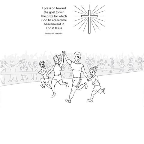 Let Us Run the Race Coloring Card 12/Pk  Size: 7 x 7