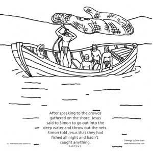 Miraculous Catch of Fish Bible Story. Origami design – MemoryCross