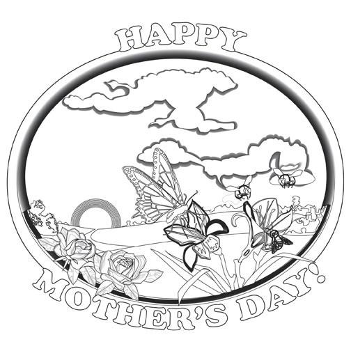 Mother's Day Coloring card - 12/pk  Size: 7 x 7