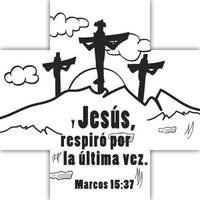 Thumbnail for Spanish Easter Memory Cross Coloring Card  - 12/pk  size: 6 x 6