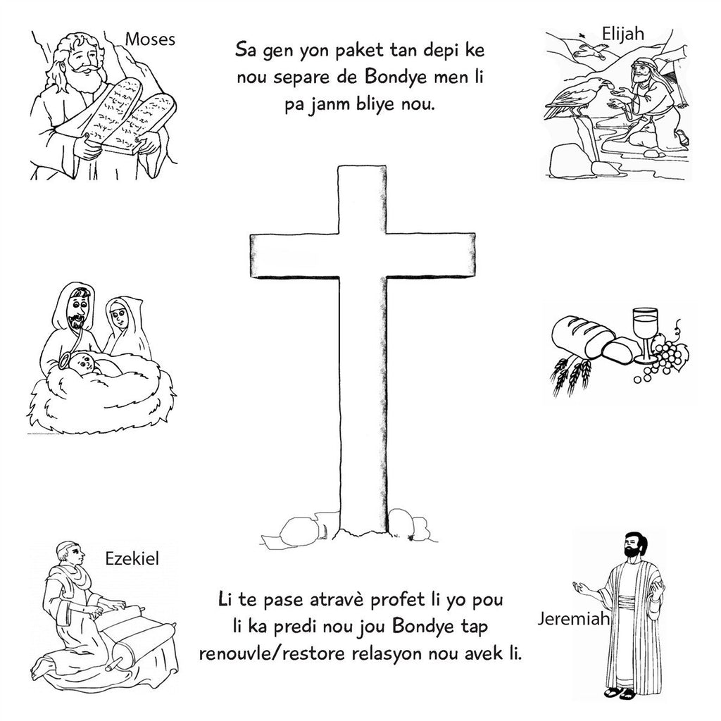 God's Plan of Salvation in Haitian Creole - The Easter Story  - 12/Pk Size: 6 x 6