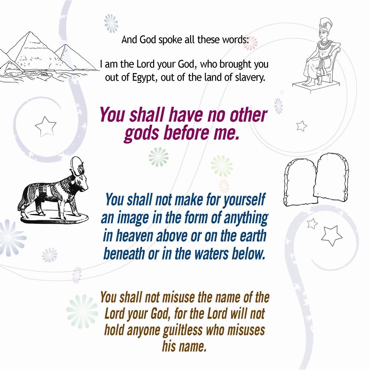 10 Commandments Coloring Card  - 12/Pk.  Size: 6 x 6