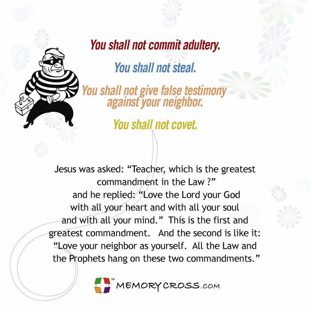 10 Commandments Coloring Card  - 12/Pk.  Size: 6 x 6
