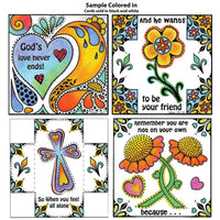 Thumbnail for God's Love Doodle Coloring Card 12/Pk.  Size: 6 x 6