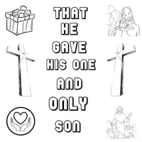 Thumbnail for John 3:16 Doodle Coloring Card NIV - 12/Pk size: 6 x 6