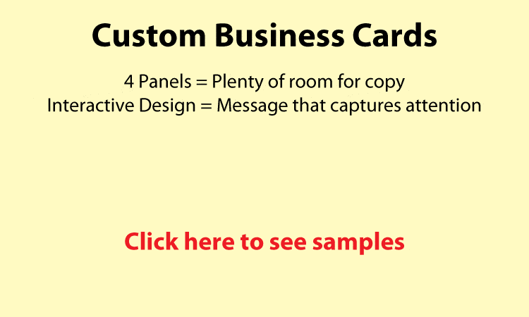 Business Cards by Memory Cross - Standard size but with 4 panels.  Available 500 or 1,000 cards per order.