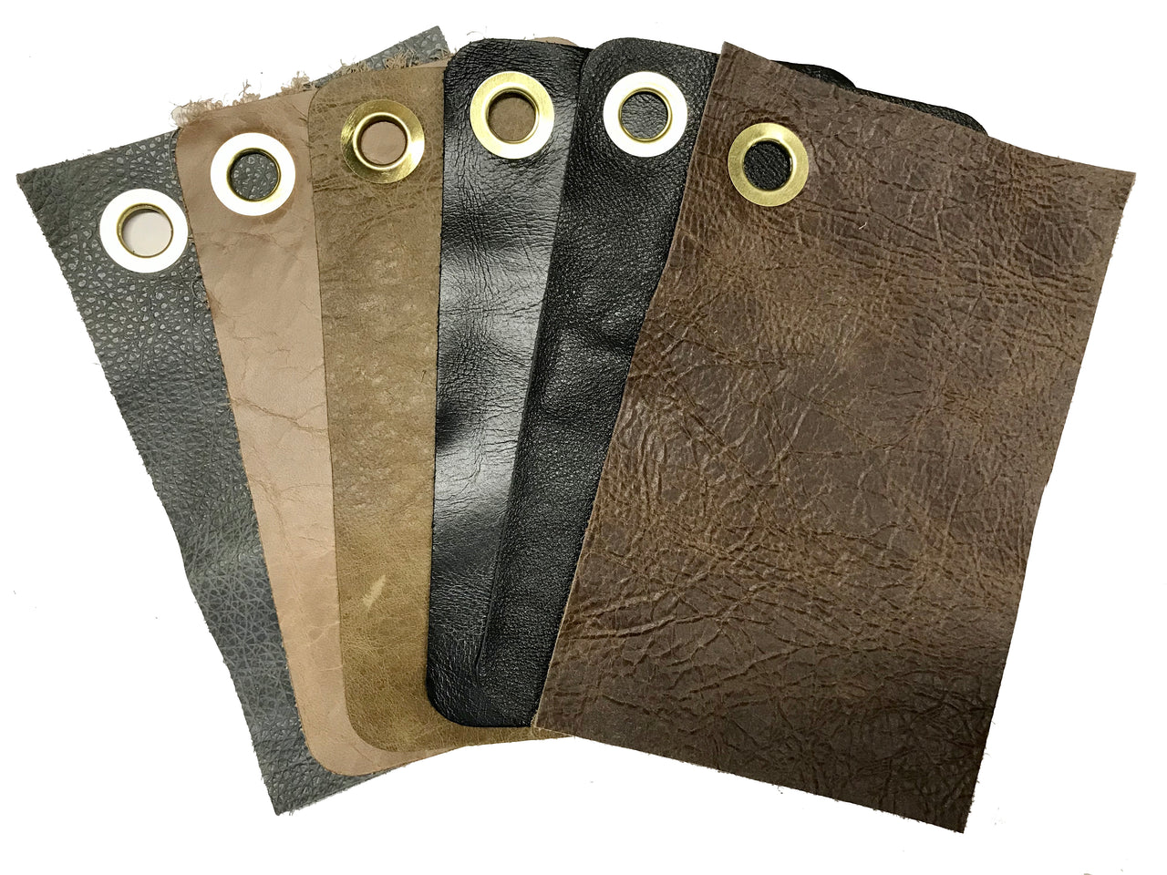 Genuine Cow Leather Swatch Cards - Earthtone Colors Size: 4.5 x 7 - 15 Cards per Set