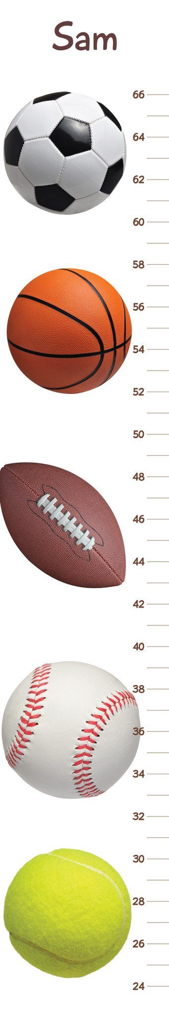 Sports Growth And Size Chart  - Size: 8" x 48"