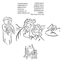 Thumbnail for Spanish Parable of the Prodigal Son Bible Story Card.  12/Pk.  Size: 6 x 6
